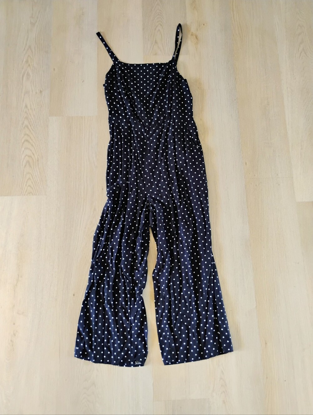 Old Navy Navy Polka Dot Wide-Leg Jumpsuit